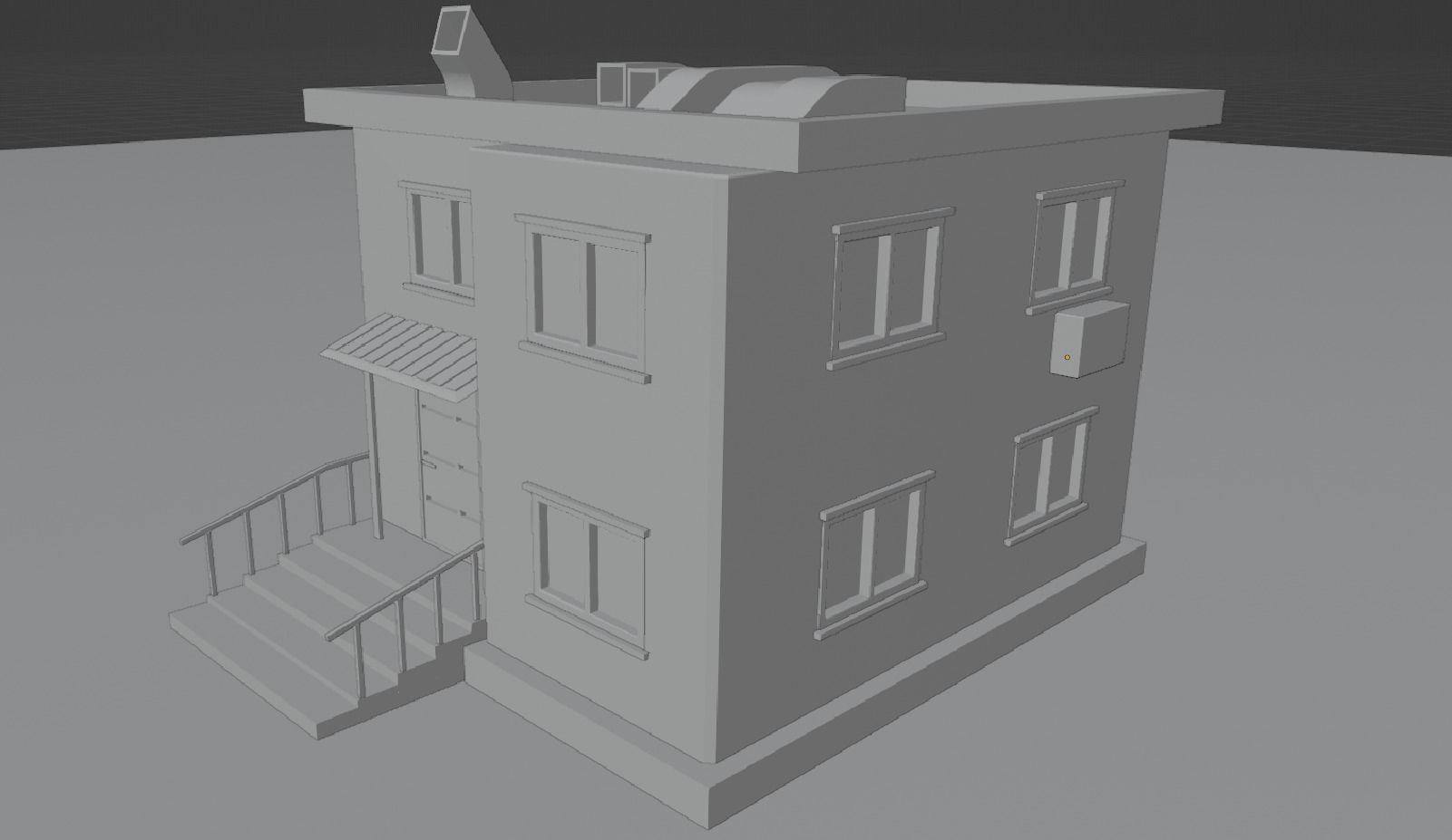home exterior Low-poly 3D model_12