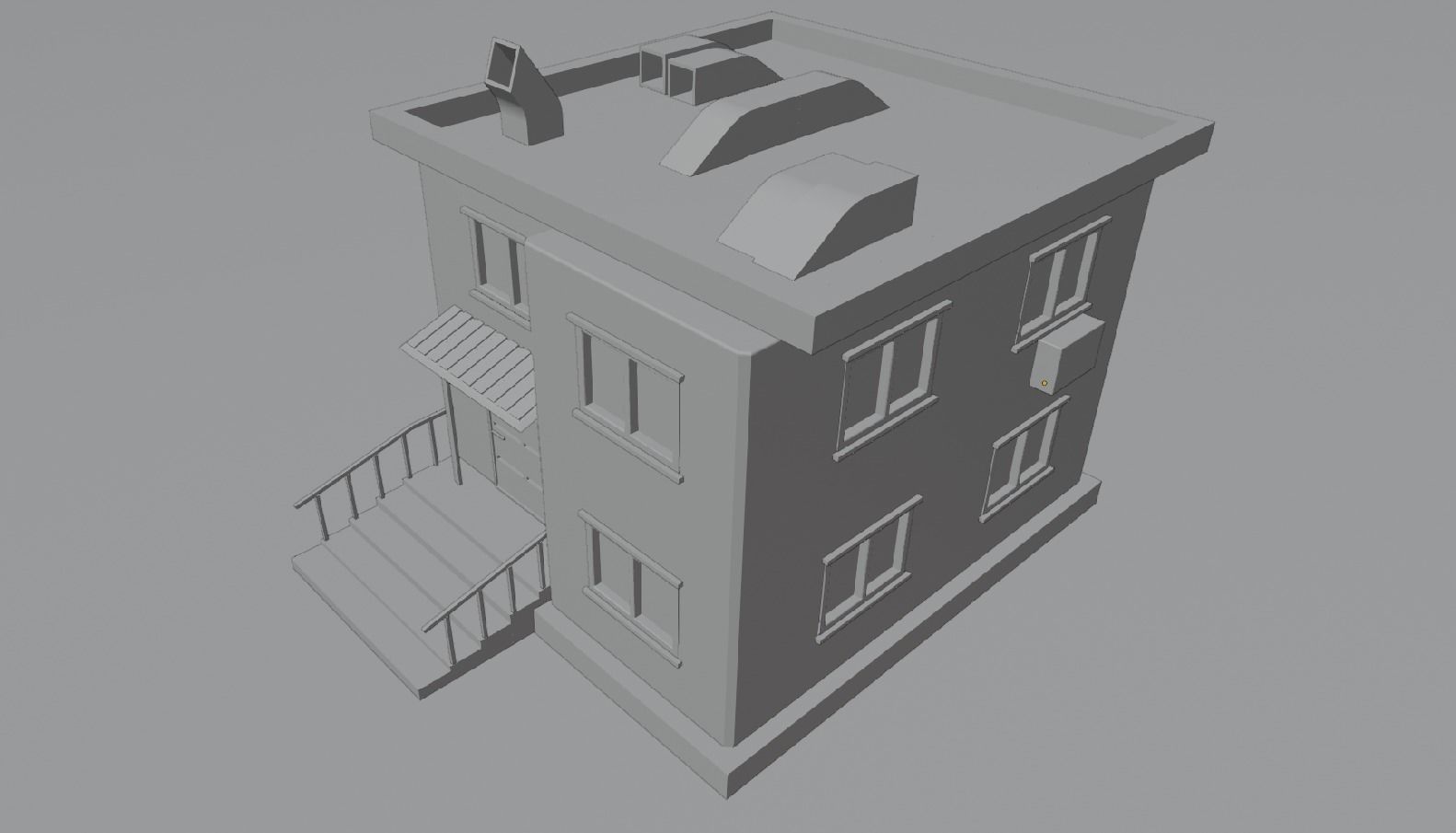 home exterior Low-poly 3D model_5