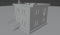 home exterior Low-poly 3D model_2