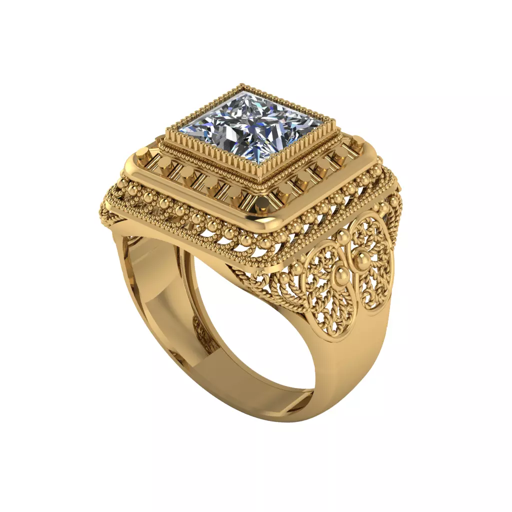 Man ring 3D printable for gold and silver 3D print model_0