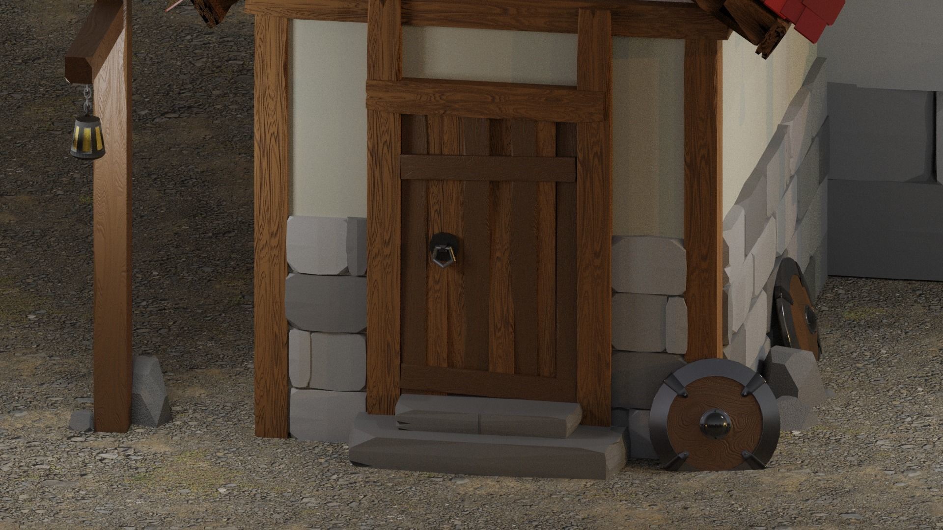 Medieval Age Blacksmiths Workshop Free 3D model_3