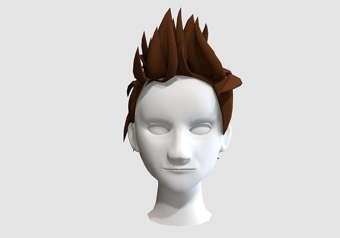 messy male hairstyle  3D model