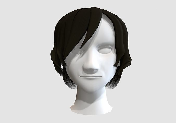 long bangs hairstyle  3D model