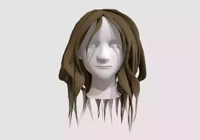chaotic cartoon hairstyle  3D model