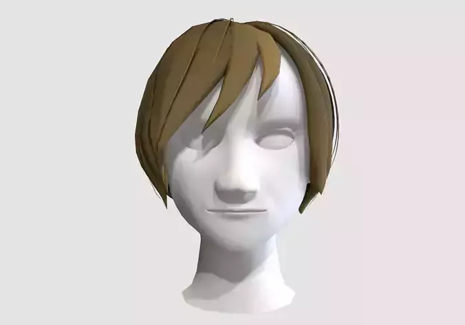 cartoon bangs hairstyle  3D model