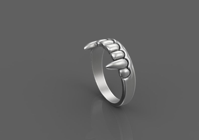 Vampire teeth ring 3d model for 3d printing 3D print model 3D print model_9