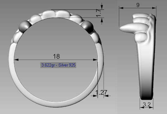 Vampire teeth ring 3d model for 3d printing 3D print model 3D print model_13