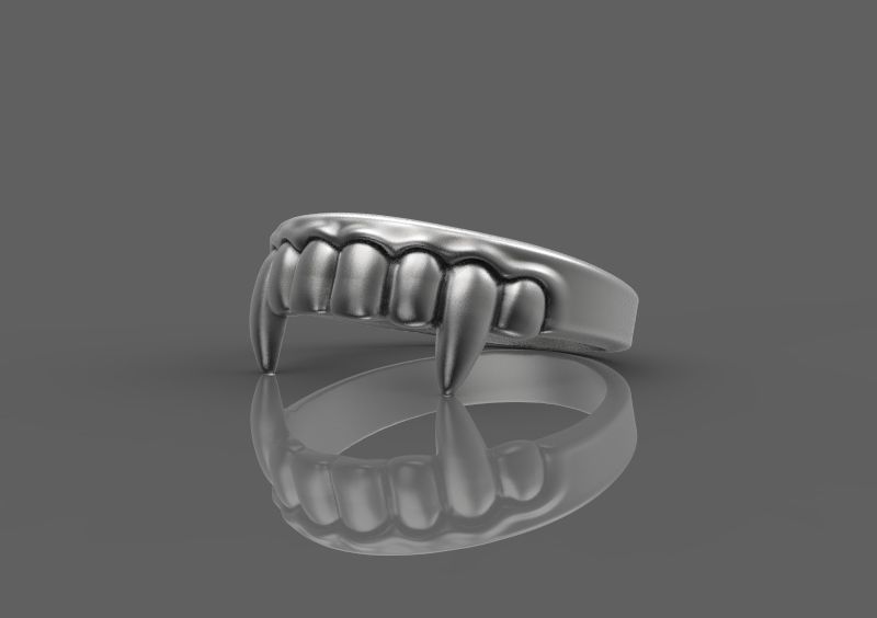 Vampire teeth ring 3d model for 3d printing 3D print model 3D print model_4
