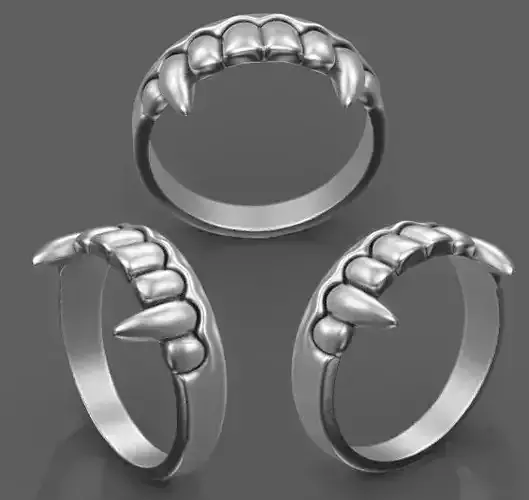 Vampire teeth ring 3d model for 3d printing 3D print model 3D print model