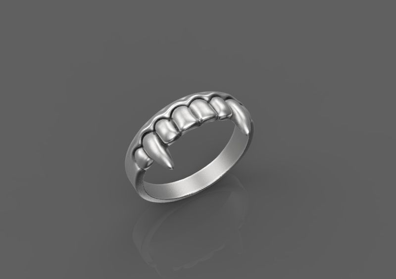 Vampire teeth ring 3d model for 3d printing 3D print model 3D print model_12