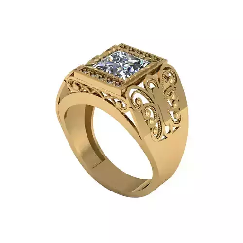 Man ring 3D printable for gold and silver