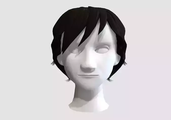 bangs cartoon hairstyle  3D model