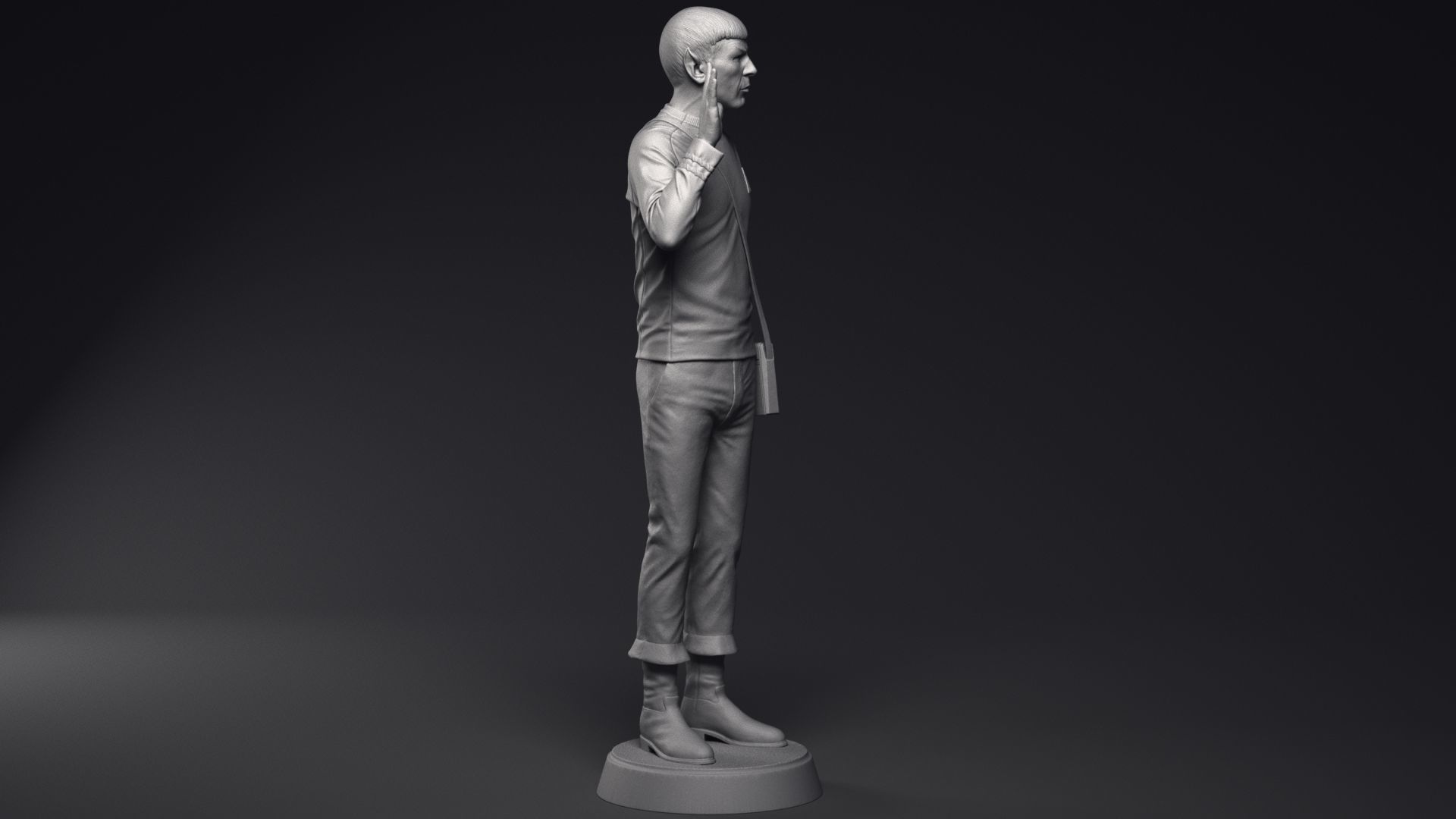 Leonard Nimoy as Mr Spock Sculpture Printable 3D Model 3D print model_25