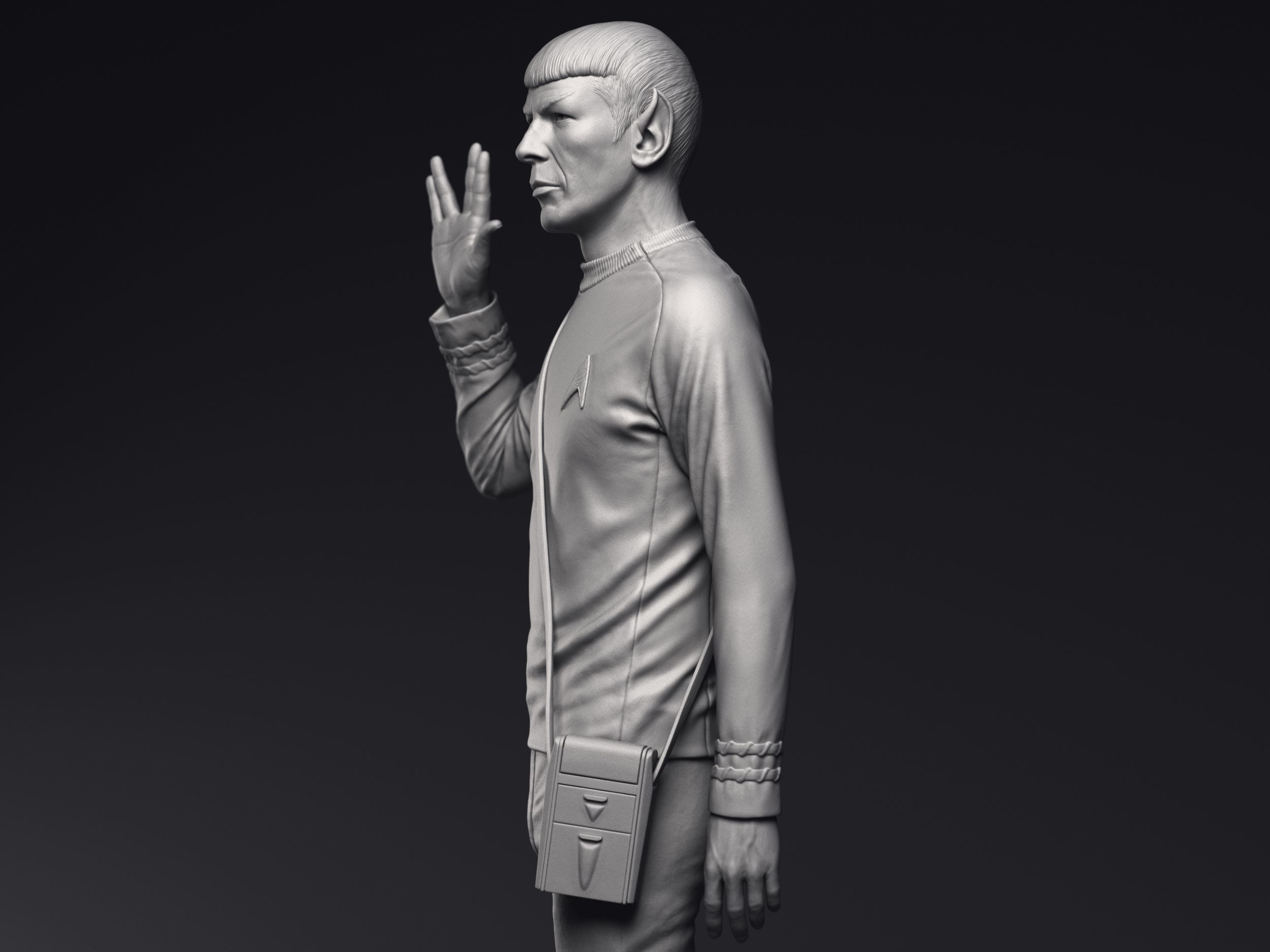 Leonard Nimoy as Mr Spock Sculpture Printable 3D Model 3D print model_8