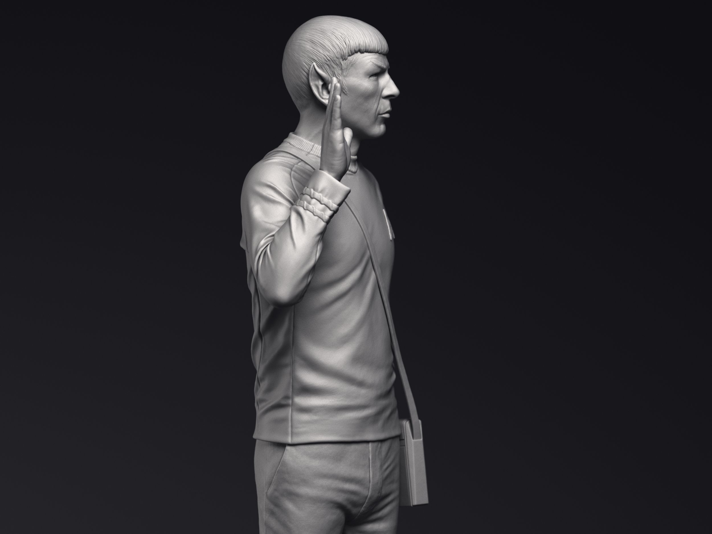 Leonard Nimoy as Mr Spock Sculpture Printable 3D Model 3D print model_7