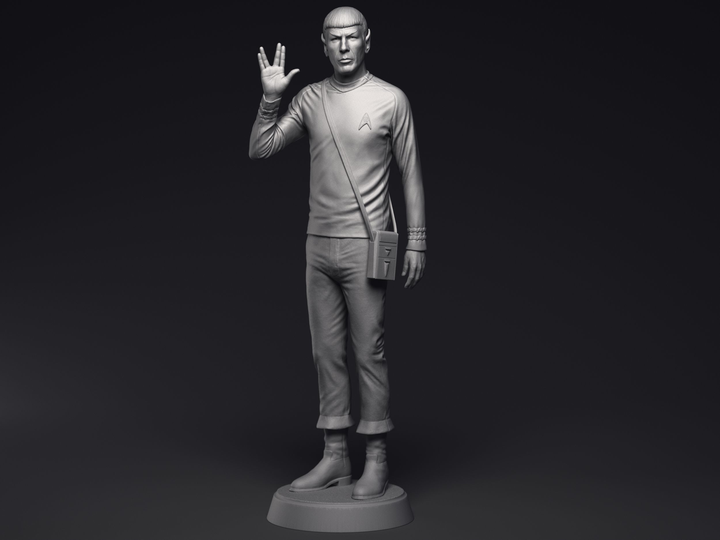 Leonard Nimoy as Mr Spock Sculpture Printable 3D Model 3D print model_2