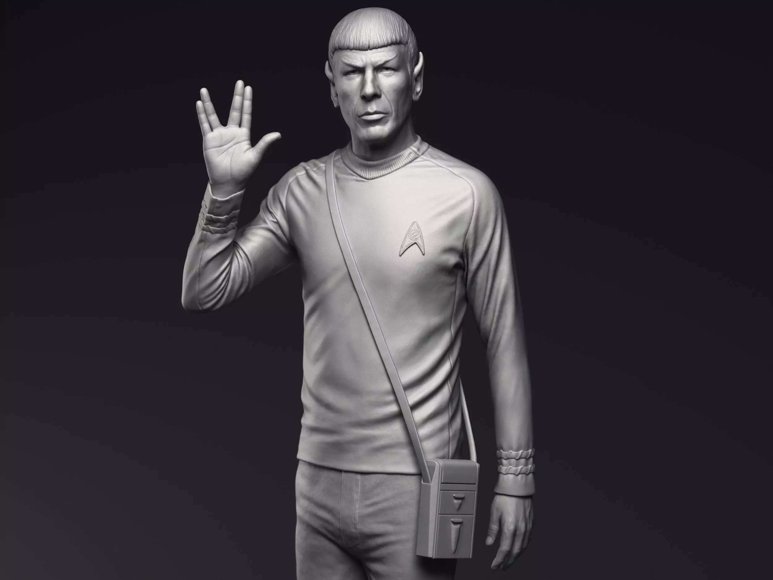 Leonard Nimoy as Mr Spock Sculpture Printable 3D Model 3D print model_0