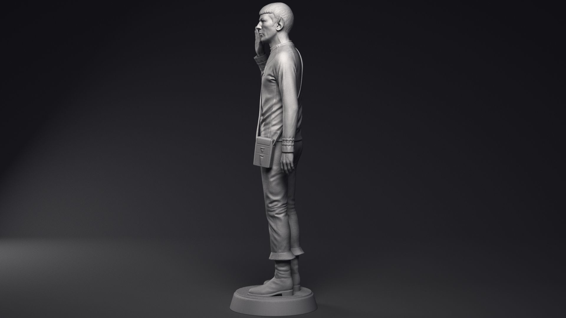 Leonard Nimoy as Mr Spock Sculpture Printable 3D Model 3D print model_17