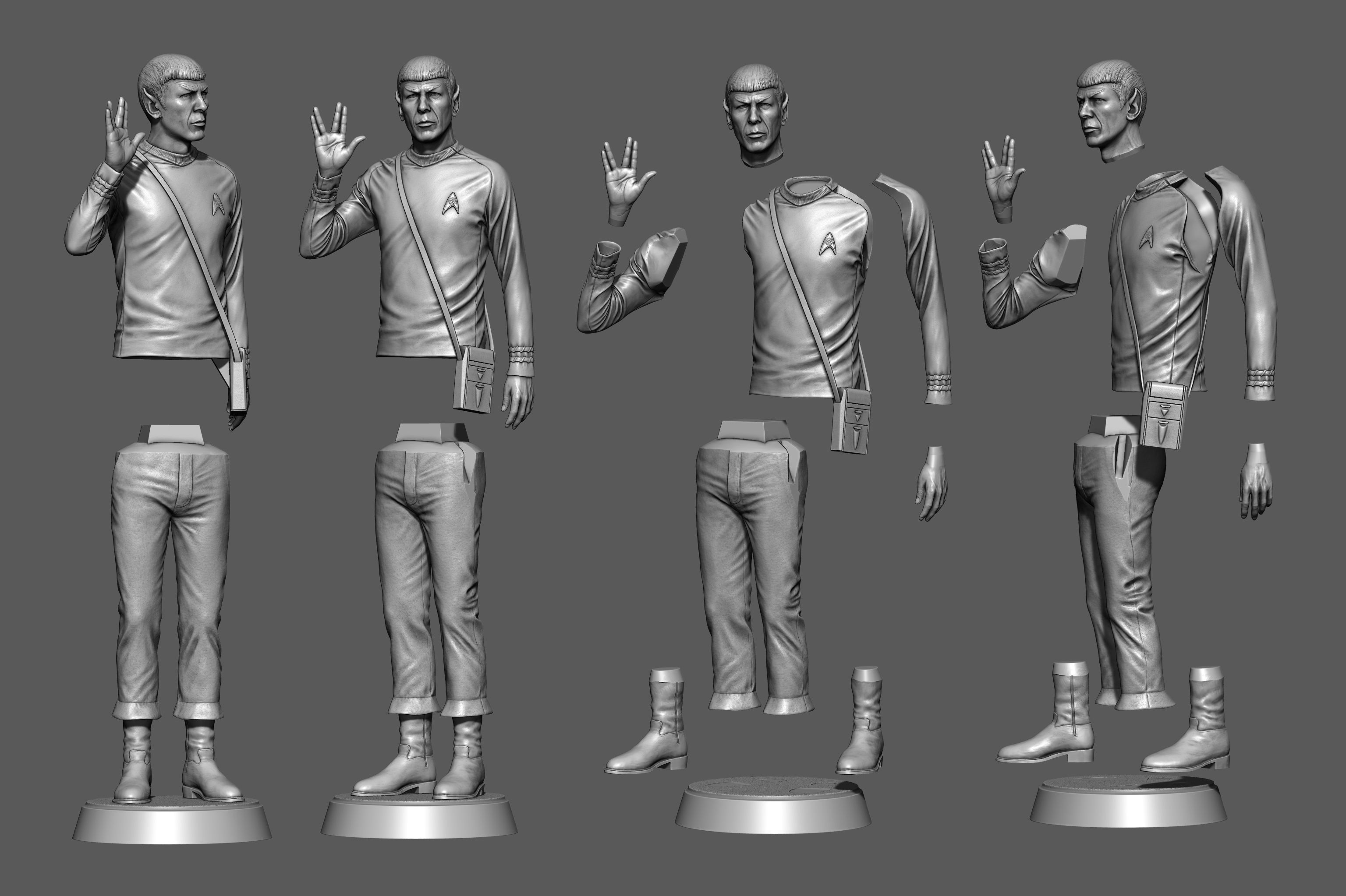 Leonard Nimoy as Mr Spock Sculpture Printable 3D Model 3D print model_11