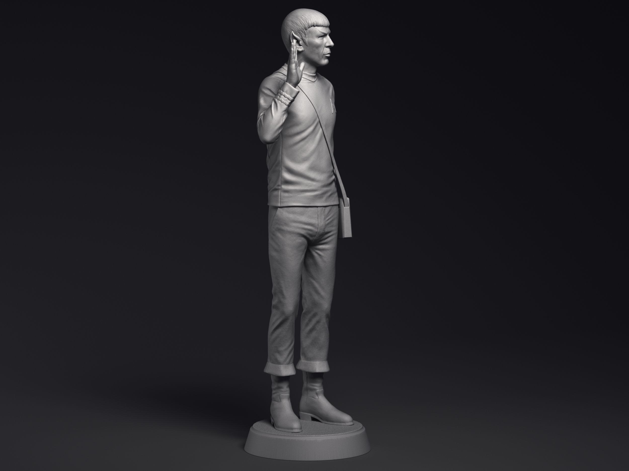 Leonard Nimoy as Mr Spock Sculpture Printable 3D Model 3D print model_1