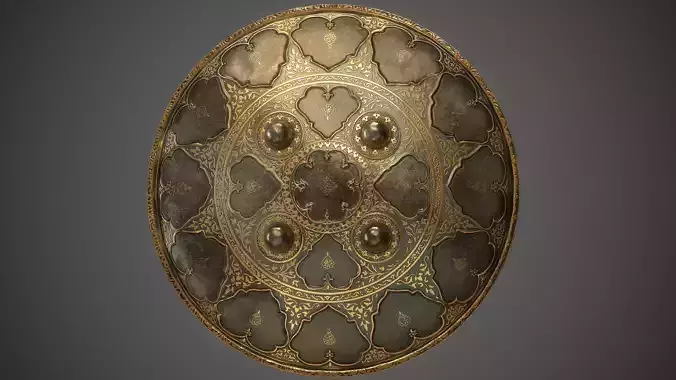 Indian style Dhal Shield - Low Poly