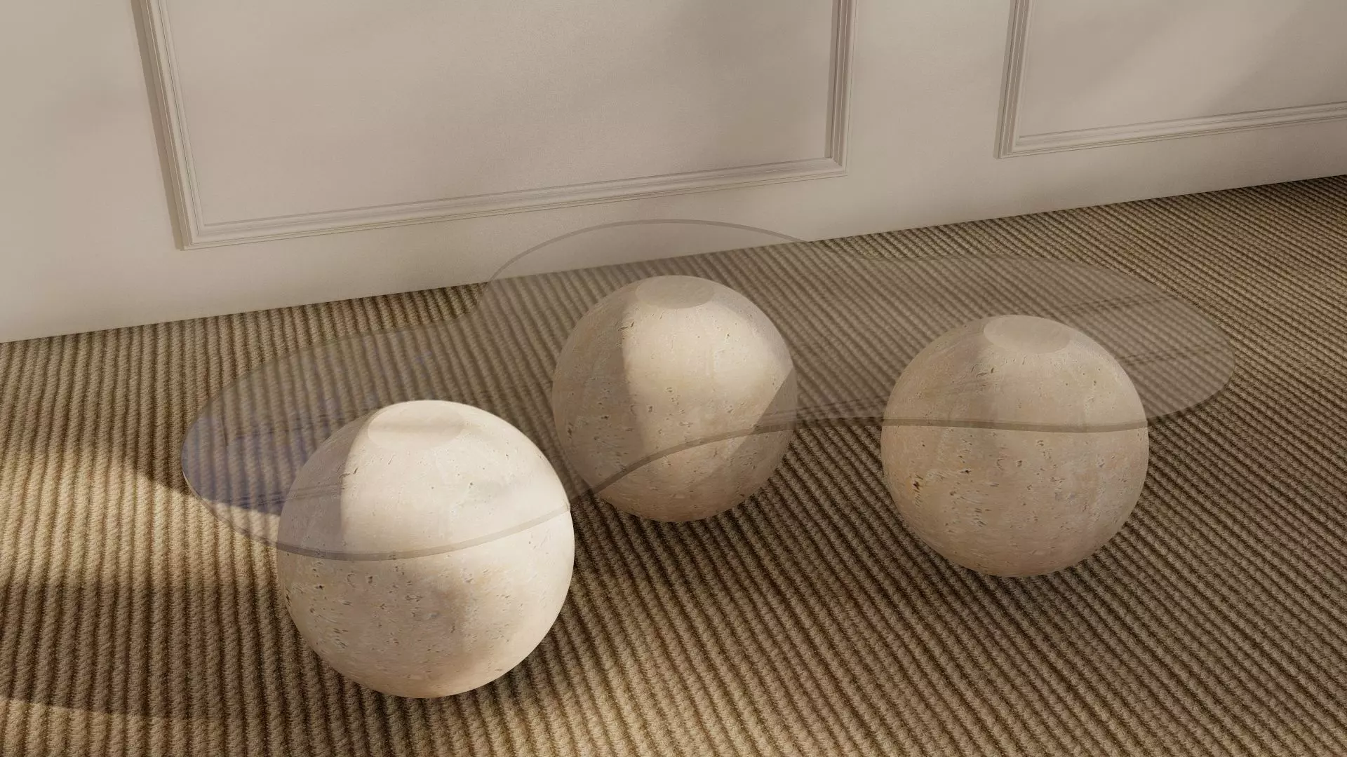 TRAVERTINE COFFEE TABLE 3D model_0