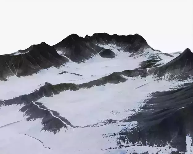 Snow Mountain  Low-poly 3D model
