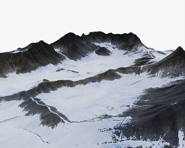 Snow Mountain  Low-poly 3D model