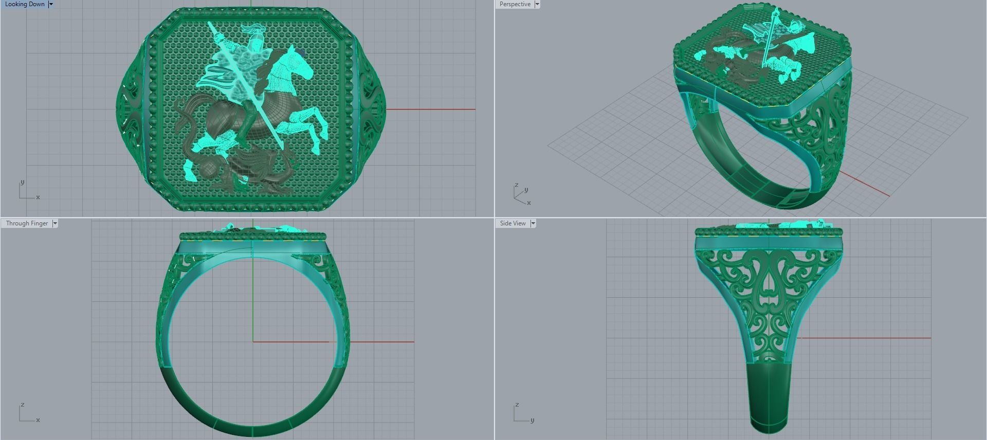 Man ring 3D printable for gold and silver 3D print model_2