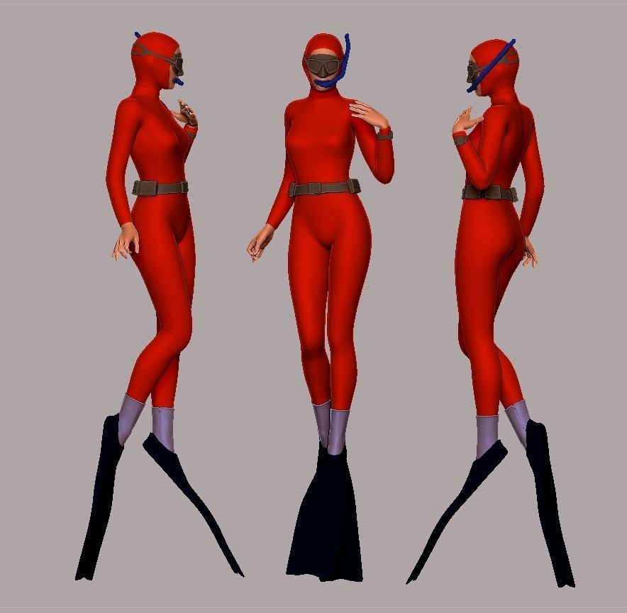 skin scuba8 3D print model_1