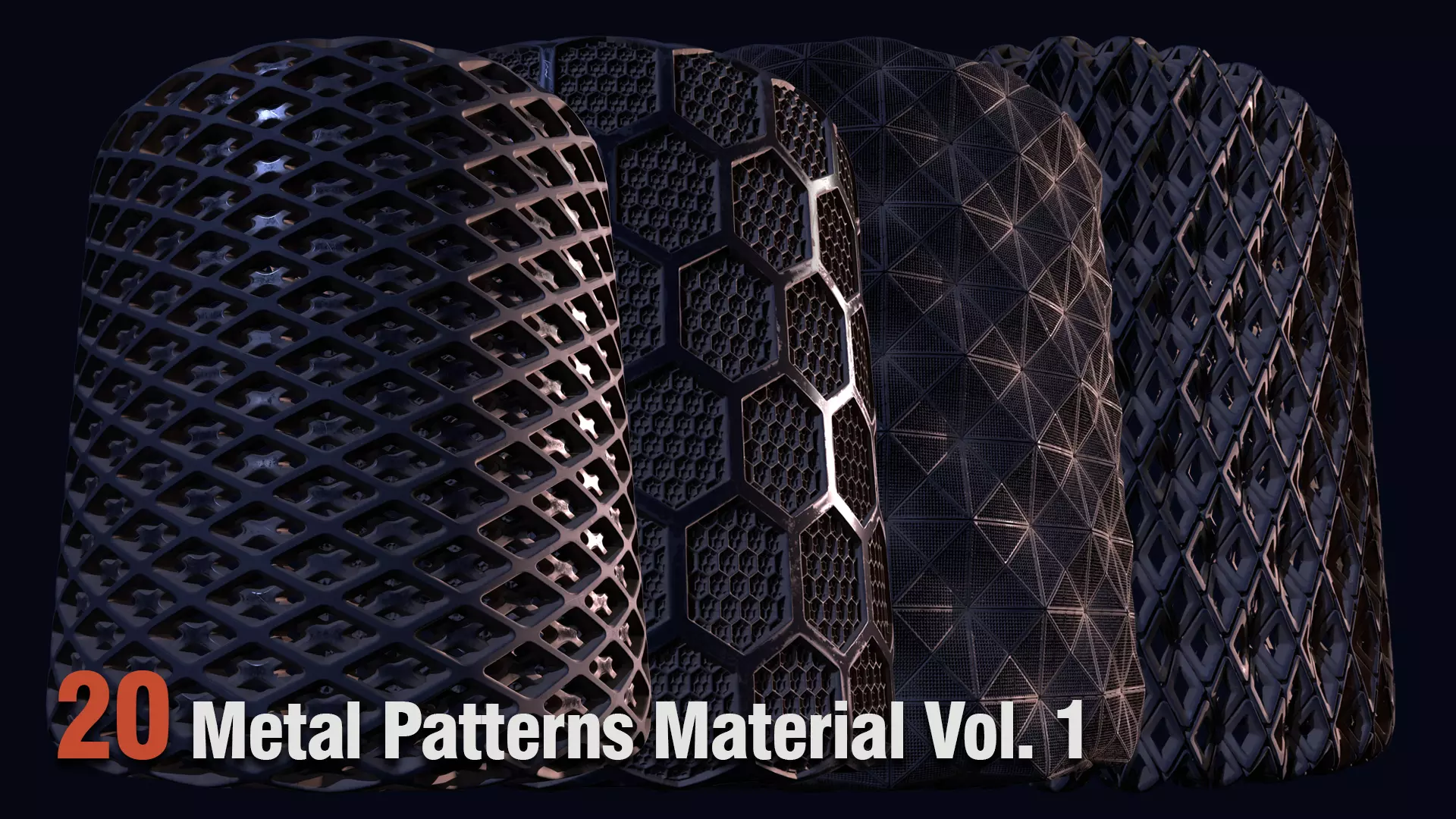 20 Metal Patterns PBR Material Texture