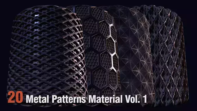 20 Metal Patterns PBR Material Texture