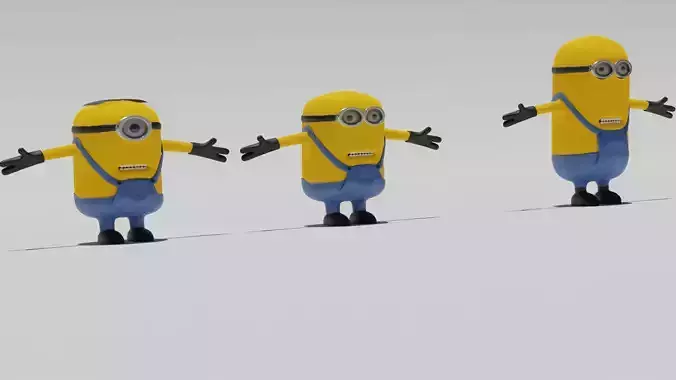 Minions Cartoon Model Low-poly 3D model