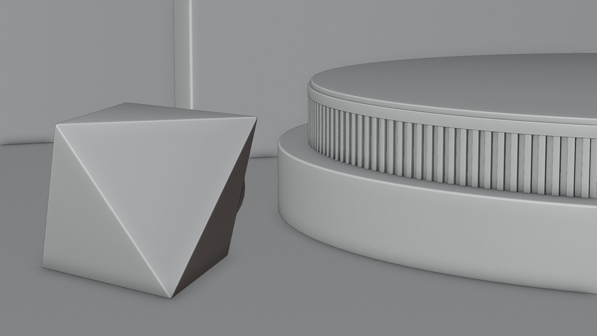Golden Product Display Podium 3D model_7