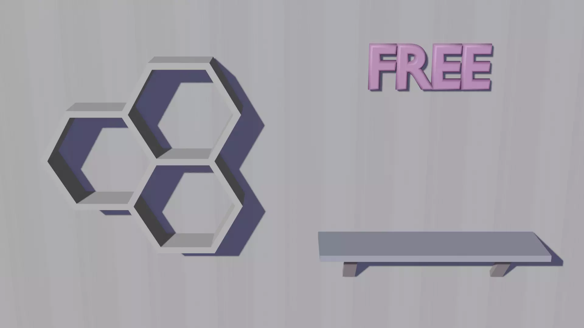 Wall Shelf Free low-poly 3D model