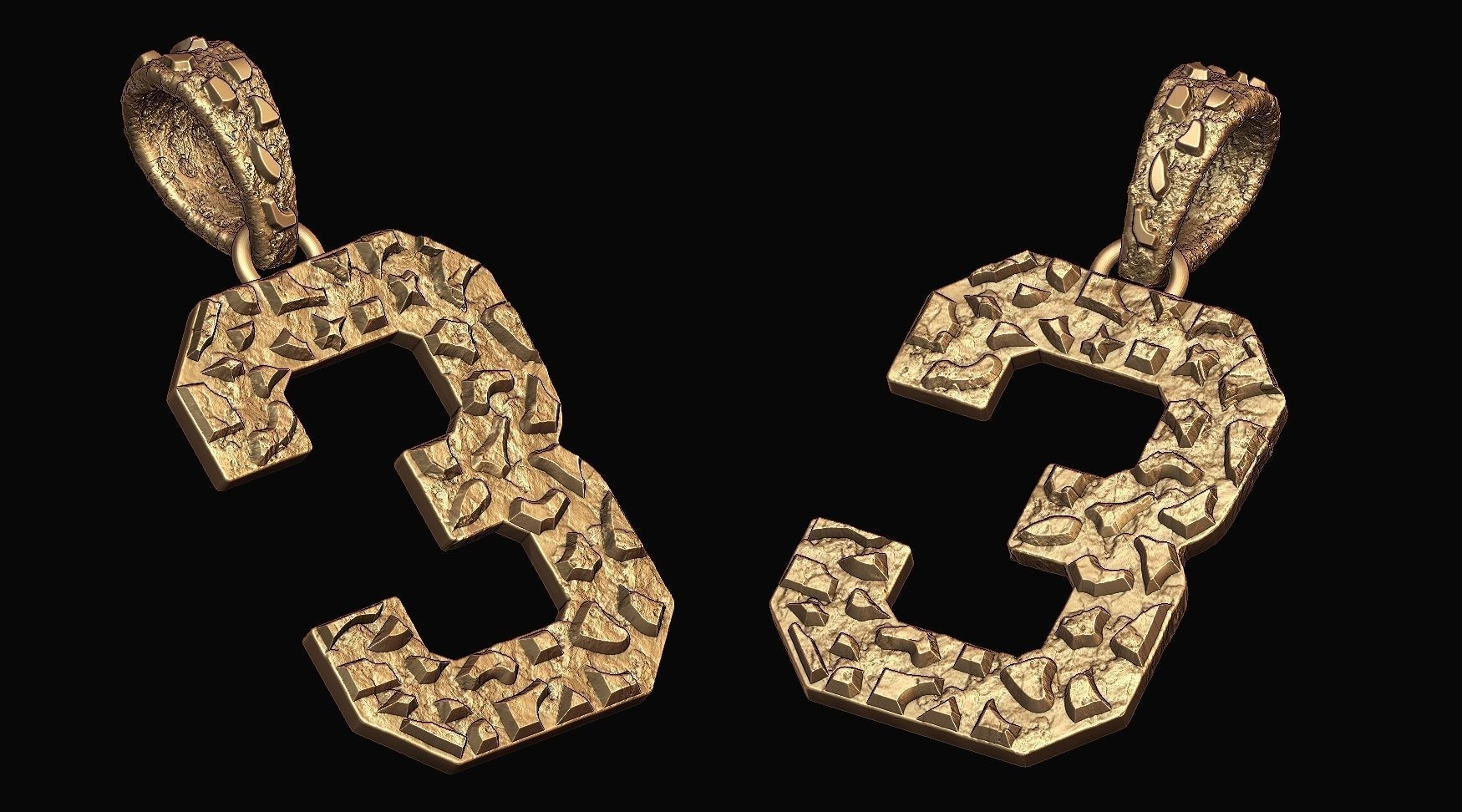 Plain Gold Nugget Number 3 3D print model_1