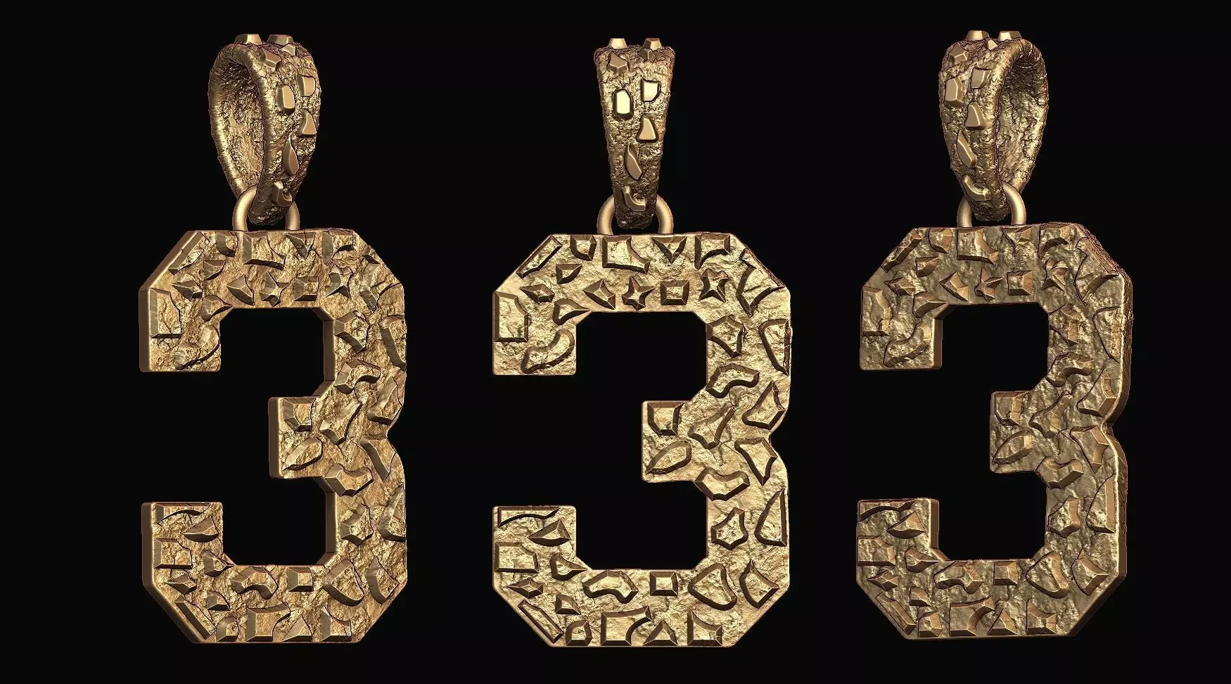 Plain Gold Nugget Number 3 3D print model_0