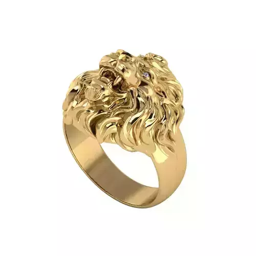 Lion Man ring 3D printable for gold and silver