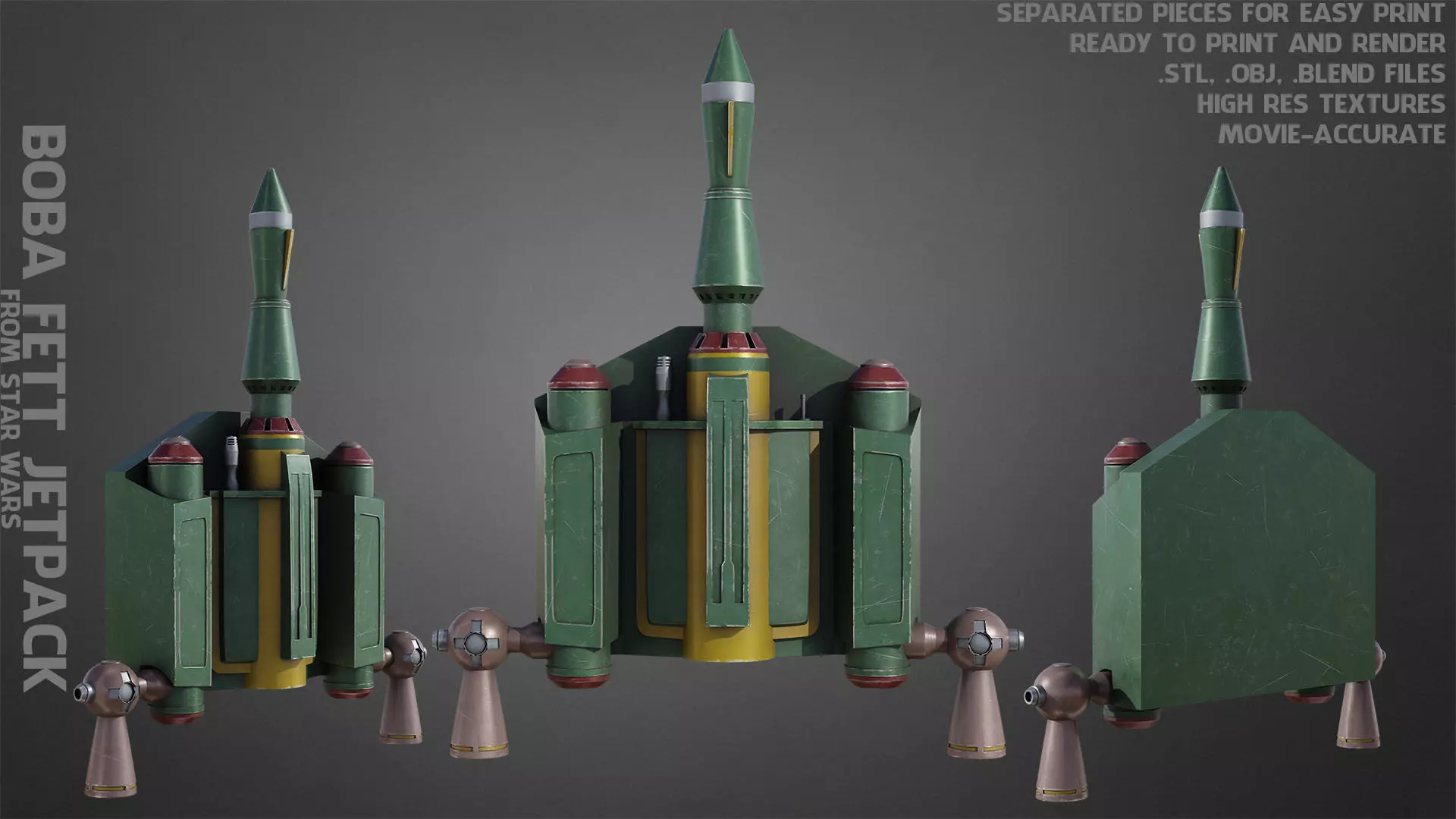 Star Wars Boba Fett Jetpack for Cosplay 3D print model