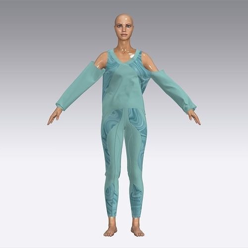 3d woman sportwear 3D print model