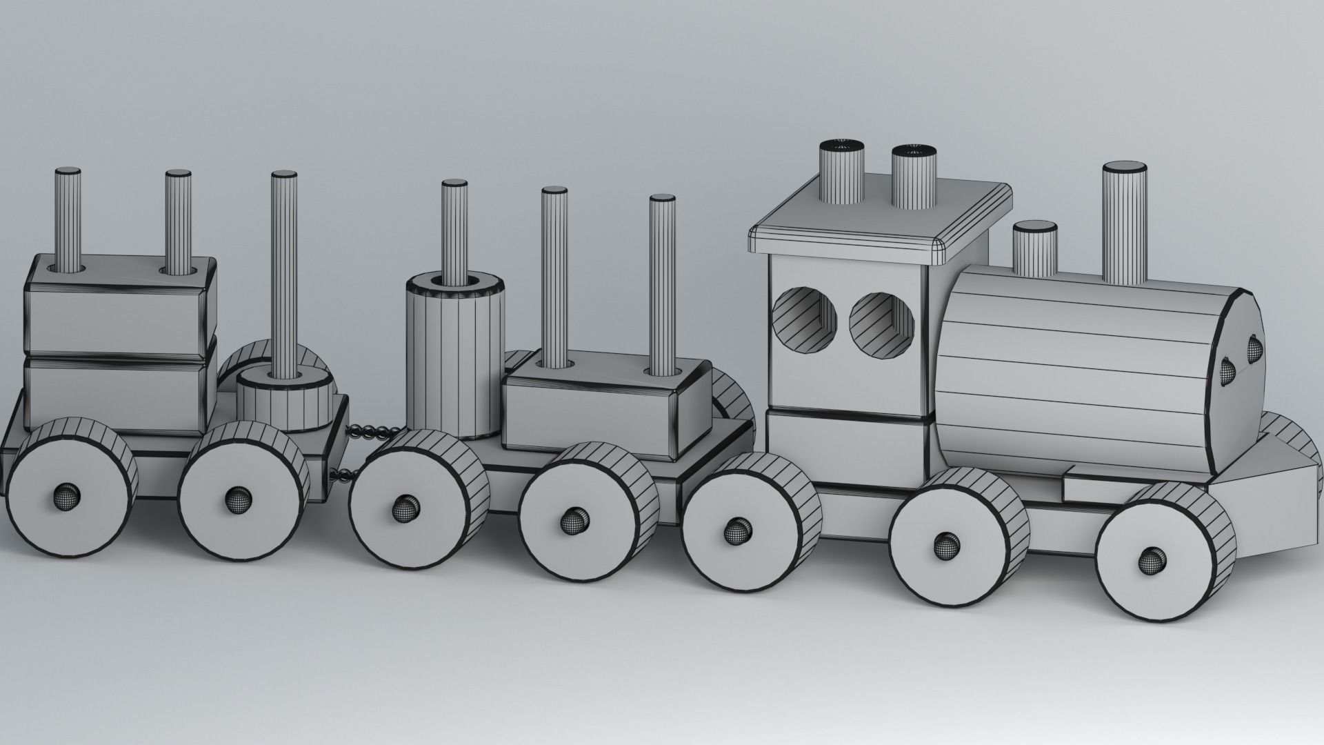 train wooden toy 3D model_3