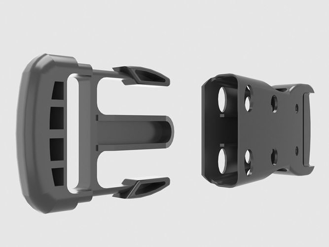 Buckles two plastic brackets 3D model