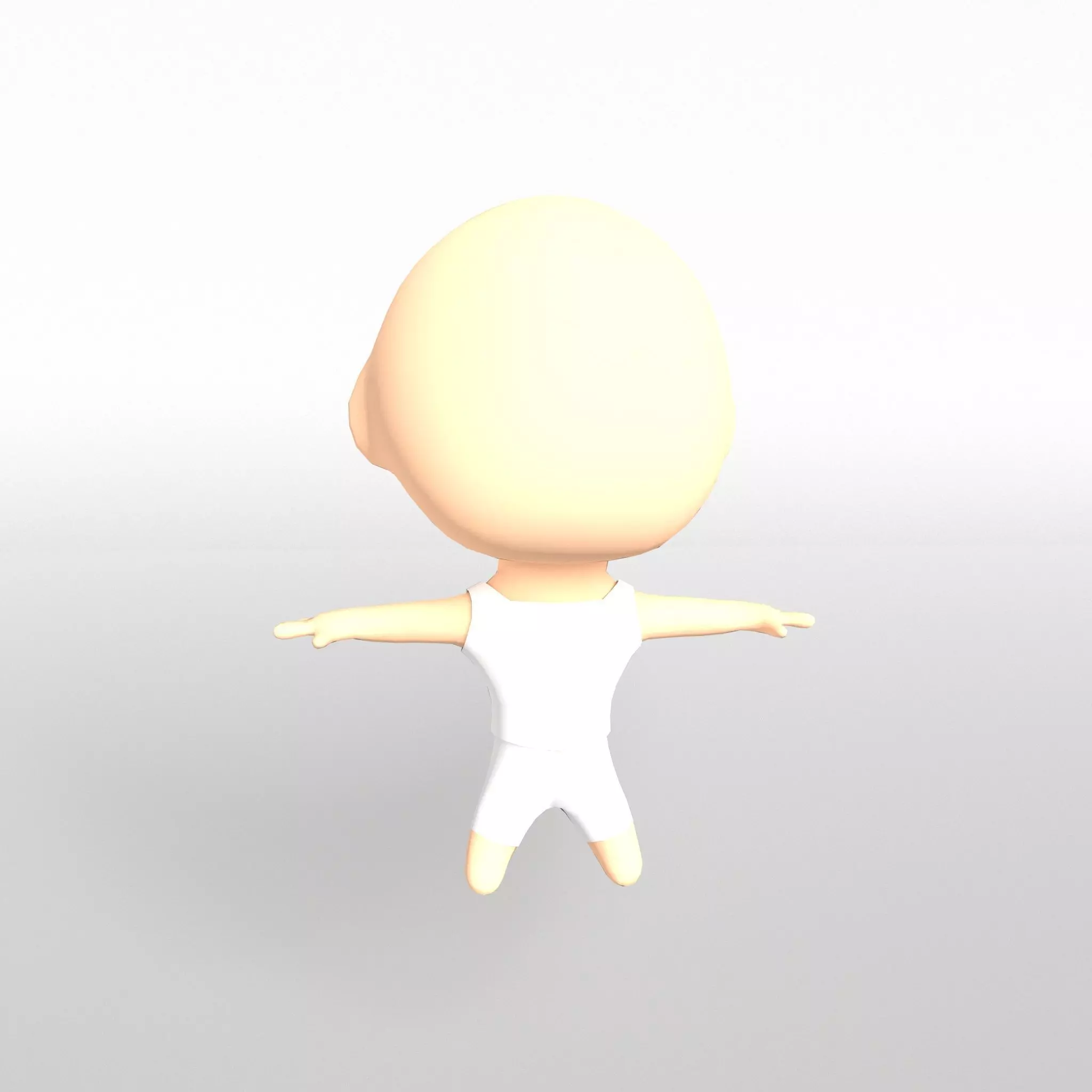 Cartoon Character Template Free low-poly 3D model