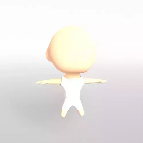 Cartoon Character Template Free low-poly 3D model