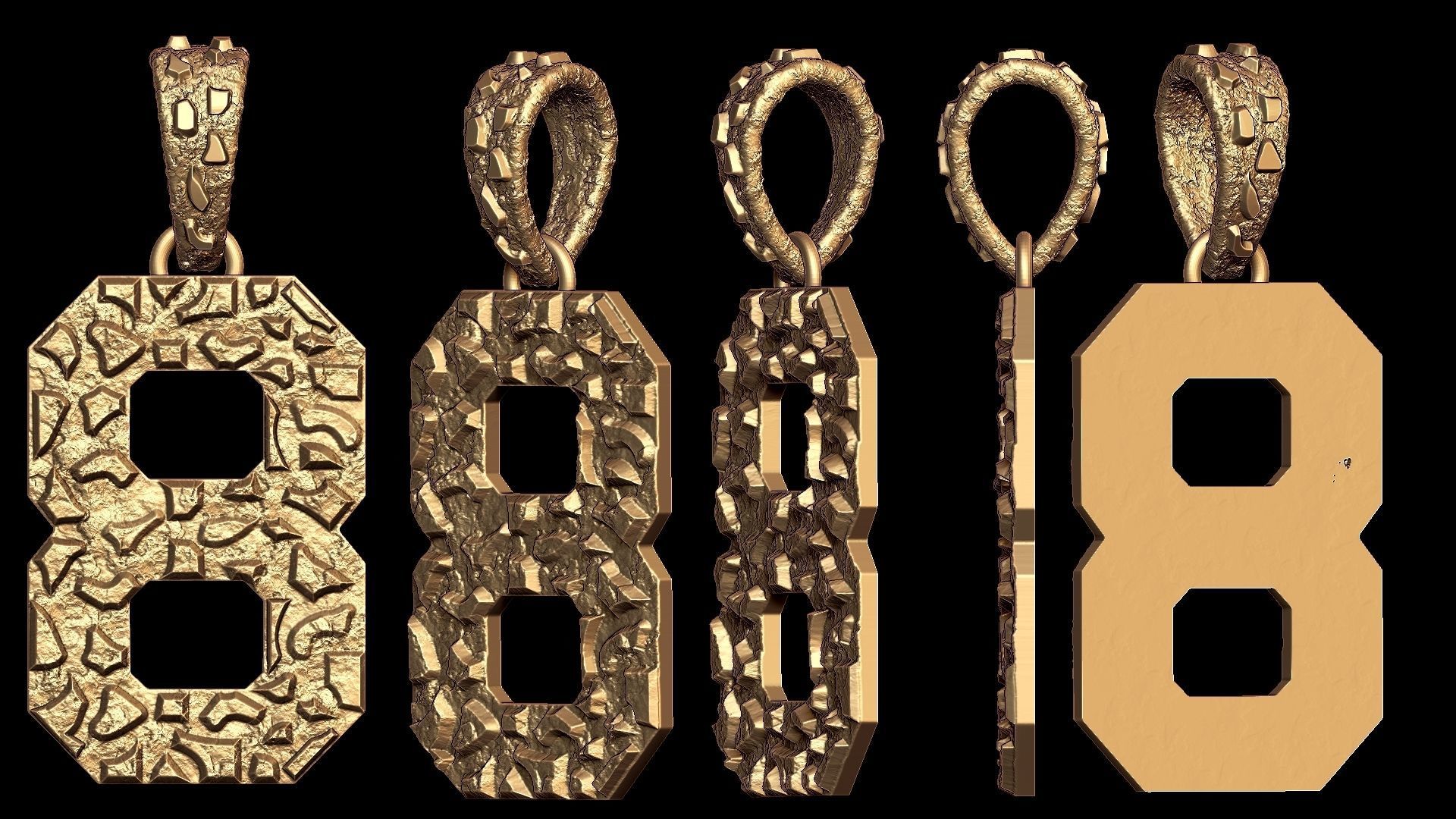 Plain Gold Nugget Number 8 3D print model_1