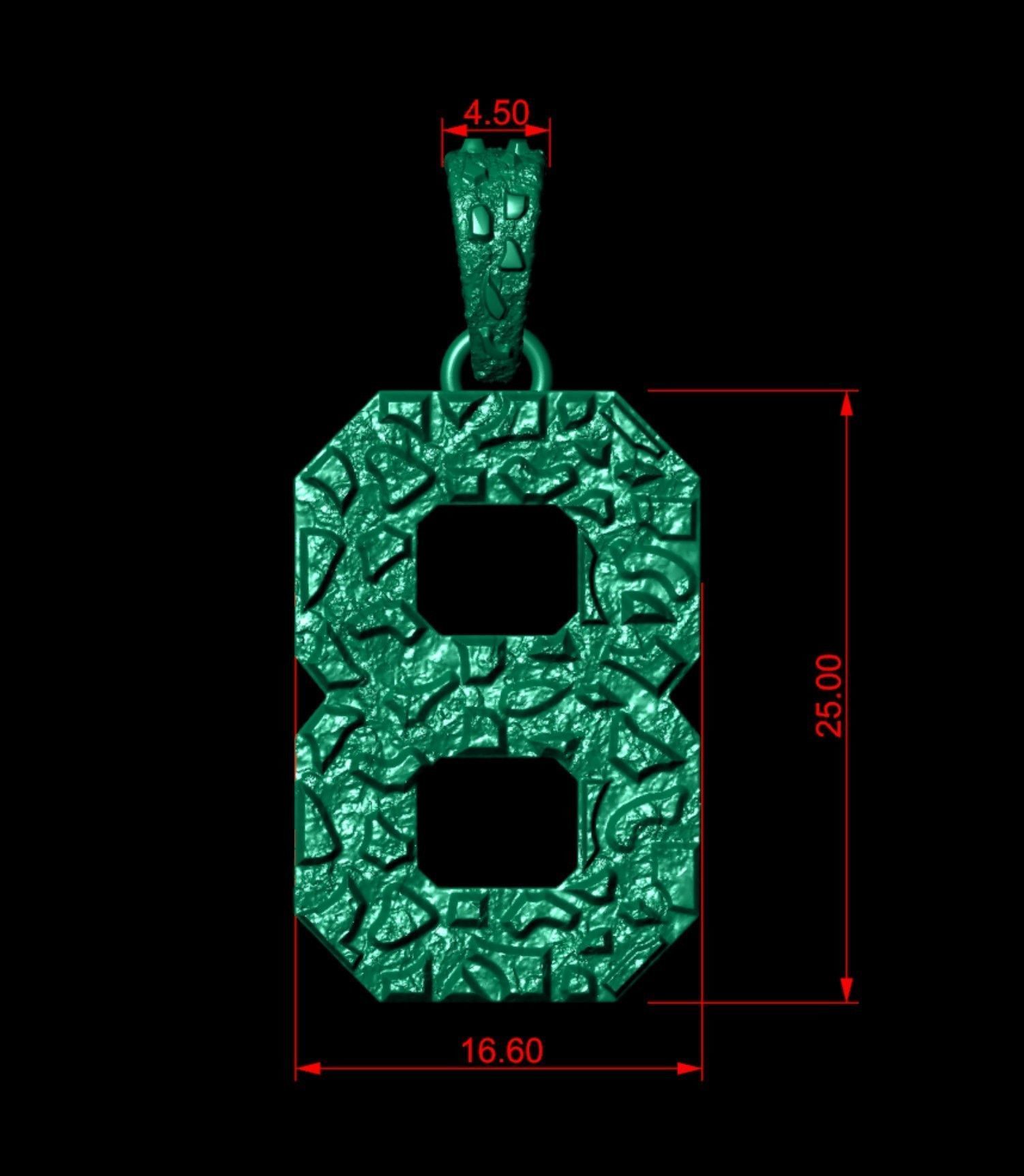 Plain Gold Nugget Number 8 3D print model_3