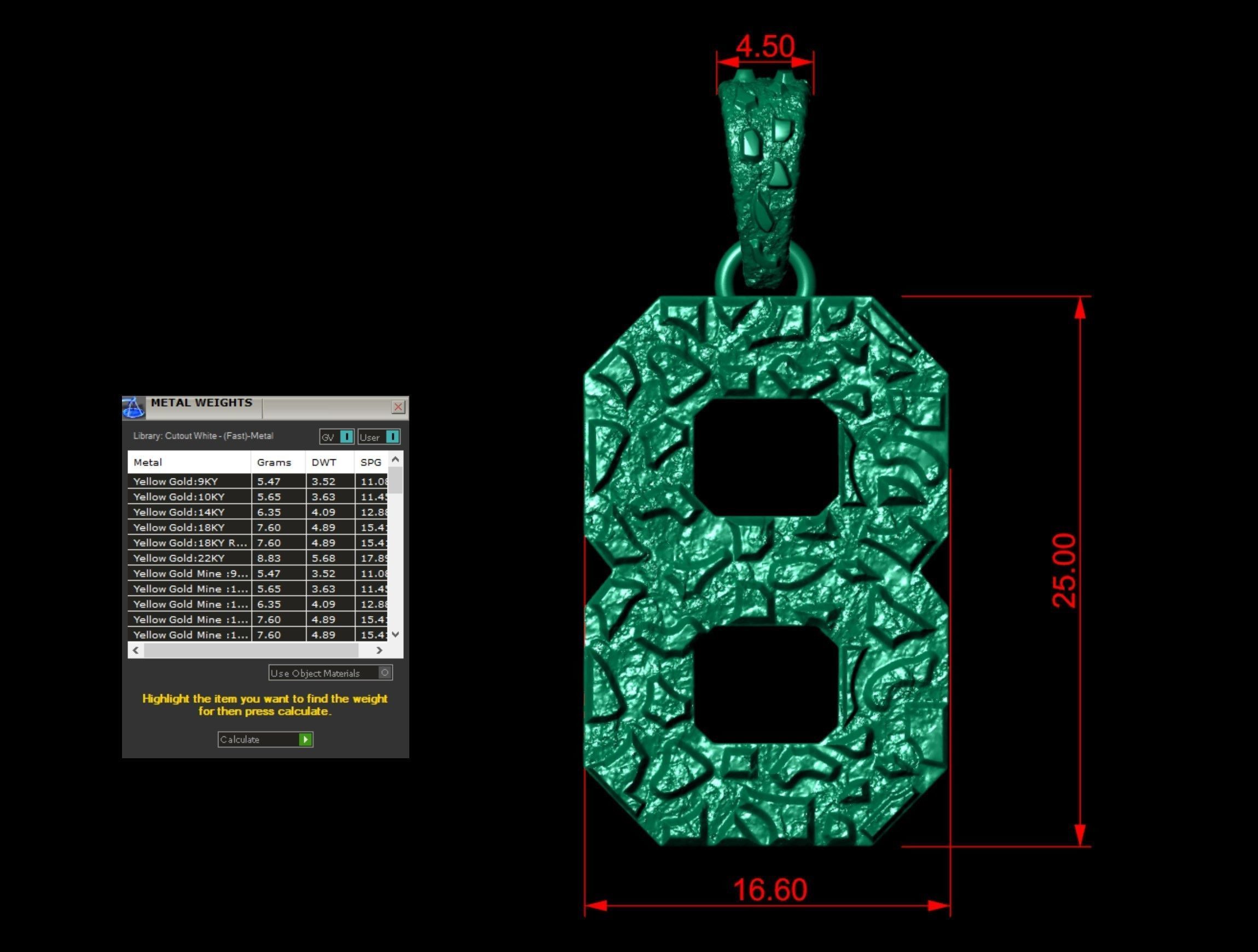 Plain Gold Nugget Number 8 3D print model_5
