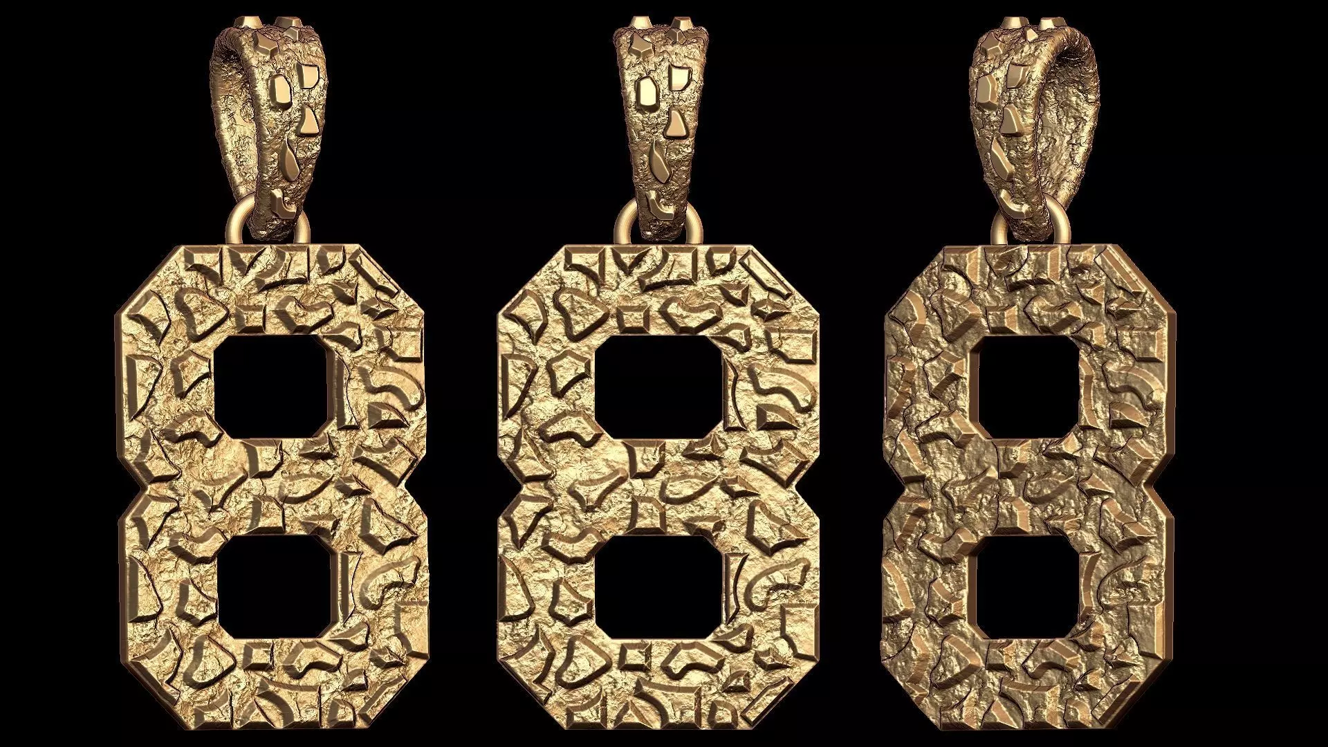 Plain Gold Nugget Number 8 3D print model_0