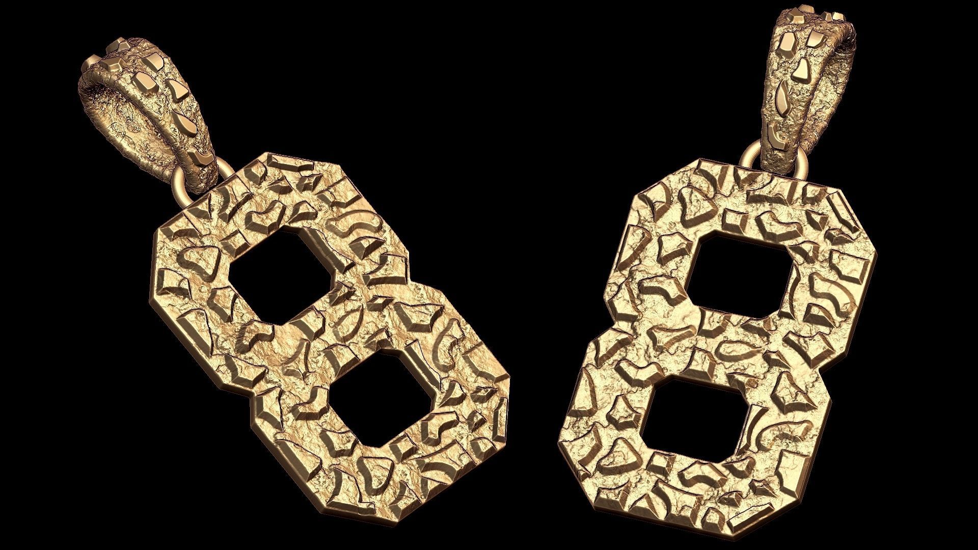 Plain Gold Nugget Number 8 3D print model_2