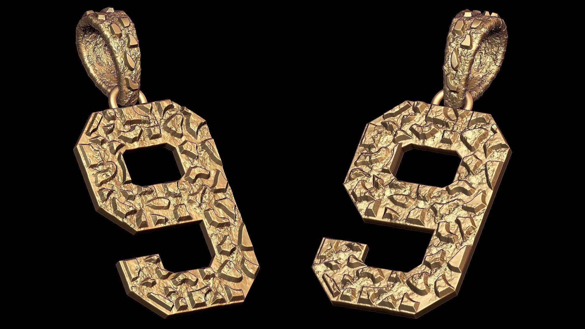 Plain Gold Nugget Number 9 3D print model_8